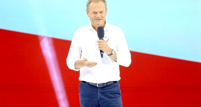 Donald Tusk na konwencji KO w Tarnowie