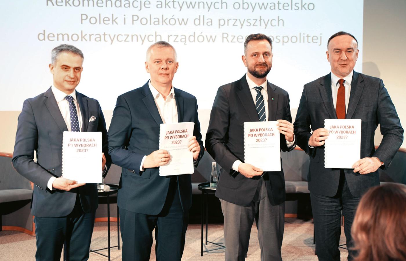 Od lewej: Krzysztof Gawkowski, Tomasz Siemoniak, Władysław Kosiniak Kamysz i Michał Kobosko.