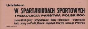 Ulotka zachęcająca do udziału w spartakiadach sportowych Tysiąclecia Państwa Polskiego. Fot. Archiwum Państwowe w Przemyślu