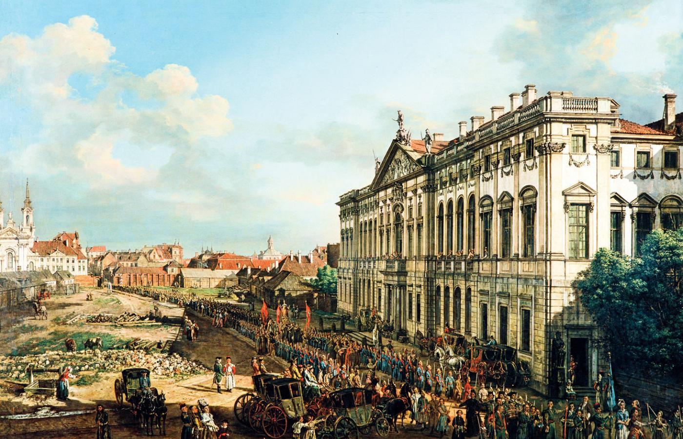 Pałac Rzeczpospolitej (Krasińskich) na obrazie Canaletta z 1778 r.