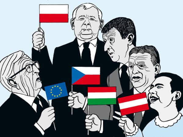 Juncker, Kaczyński, BabiŠ, Orban, Kurz