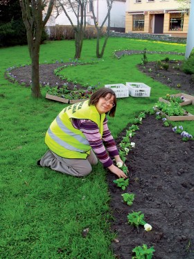 Pani W. jako jedyna z ocalonych zgodziła się przyjąć pracę przy zieleni miejskiej.