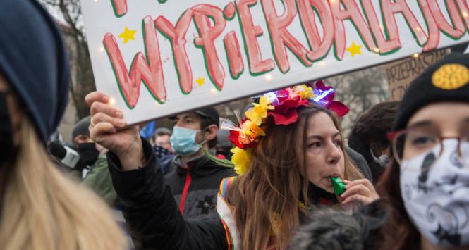 Protest na ul. Mickiewicza. Strajk Kobiet, 13 grudnia 2020