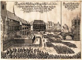 Egzekucja 27 przywódców protestanckich na Rynku Starego Miasta w Pradze w 1621 r., artysta nieznany.