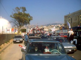 Demonstracja - Manifestacja z 14 marca 2005, kiedy zebrał się ponad milion zwolenników opuszczenia Libanu przez Syrię. Fot. Marzena Zielińska - Schemaly