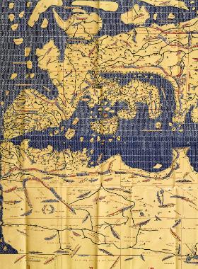 Europa i północna część Afryki na mapie arabskiego podróżnika Muhammada al-Idrisiego, XII w.