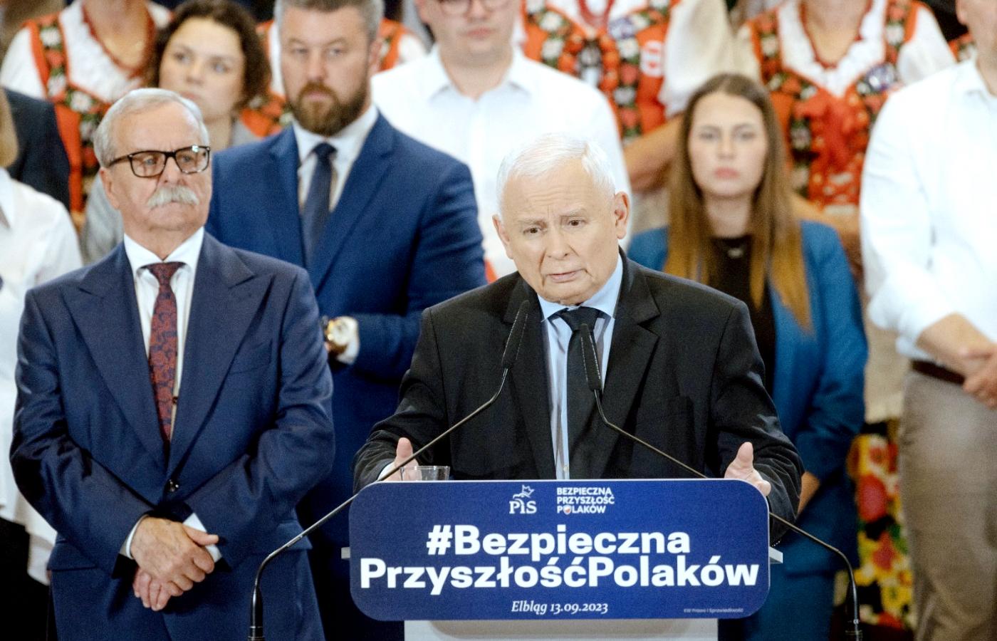 Jarosław Kaczyński na wiecu w Elblągu