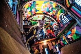 Skate park w dawnym kościele św. Barbary w Oviedo w Hiszpanii