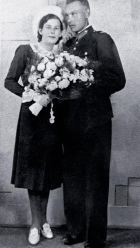 Policjant Józef Laskowik z żoną