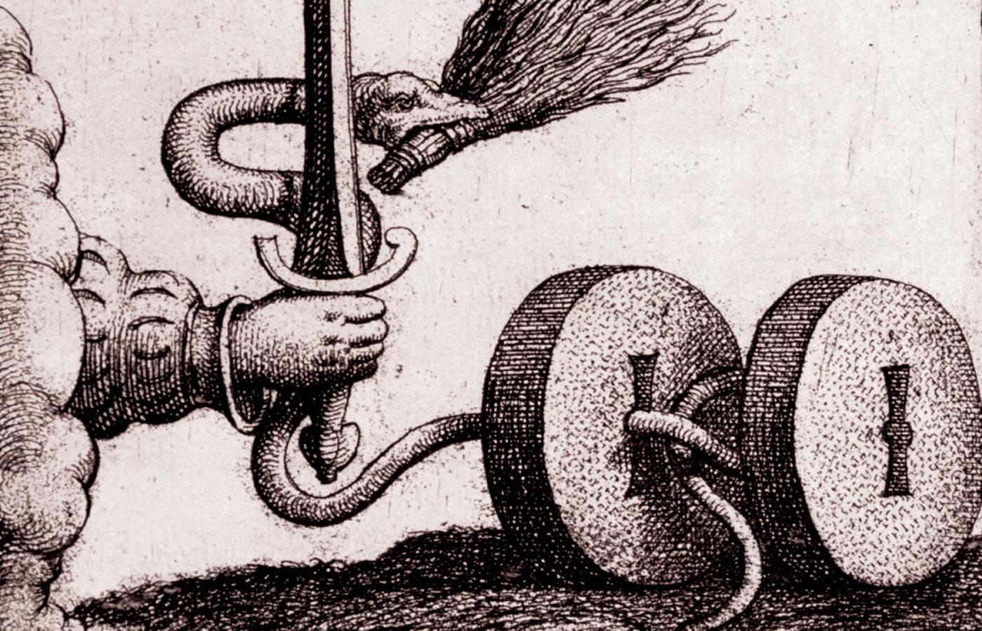 Ilustracja symboliczna z książki Paracelsusa,„Prognosticatio Ad Vigesimum Quartum annum duratura”, 1536 r.