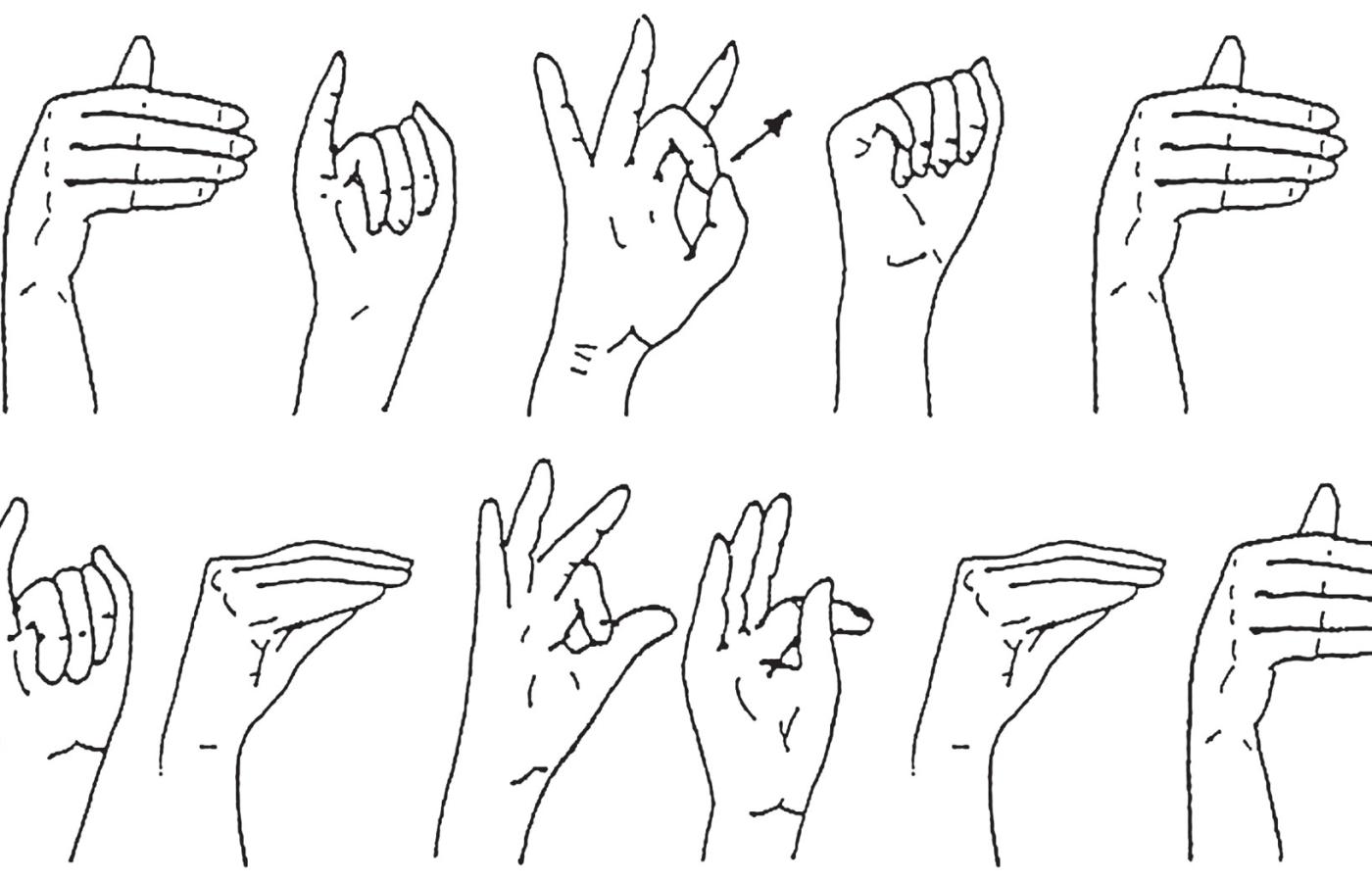 Tytuł artykułu „Migam, więc jestem” w języku migowym