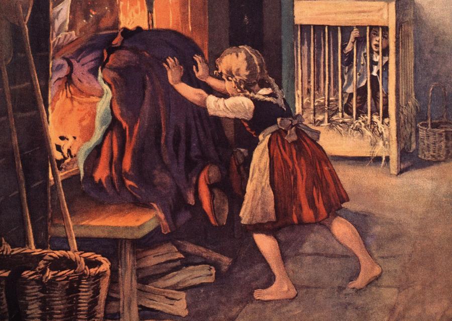 Ilustracja baśni o Jasiu i Małgosi („Hänsel und Gretel”) autorstwa Ottona Kubla (1868–1951).