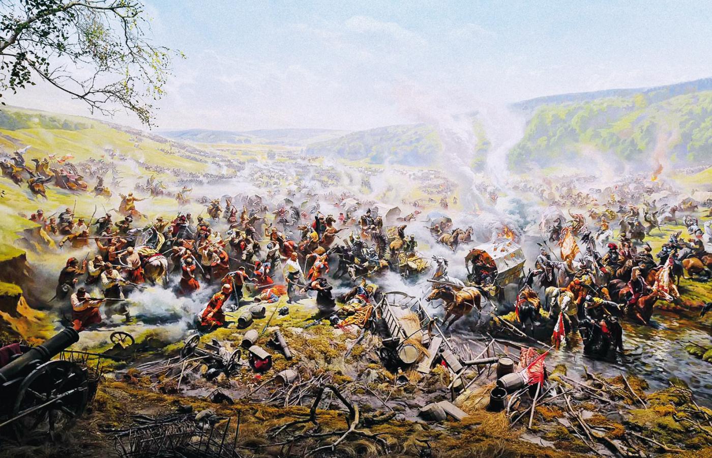 Bitwa pod Korsuniem w 1648 r. na współczesnej ukraińskiej dioramie.