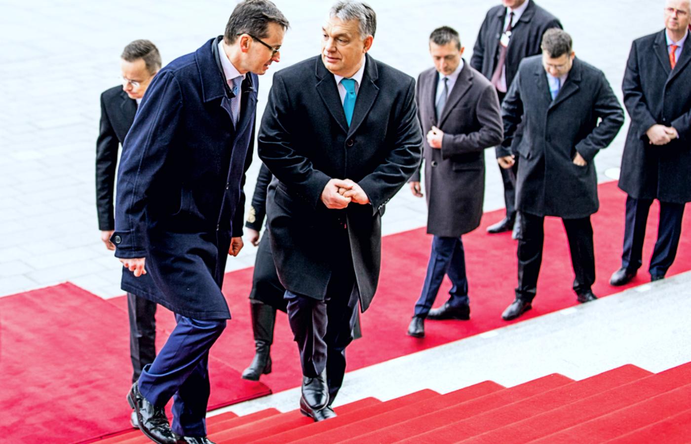 Premier Polski Mateusz Morawiecki i premier Węgier Viktor Orbán