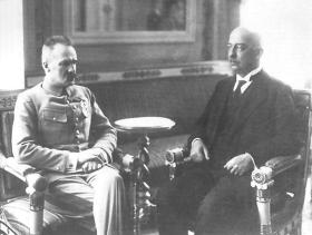 Prezydent Gabriel Narutowicz i naczelnik Józef Piłsudski