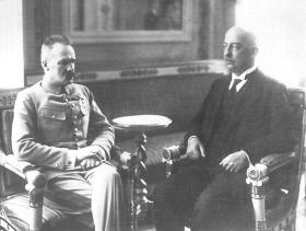 Prezydent Gabriel Narutowicz i naczelnik Józef Piłsudski