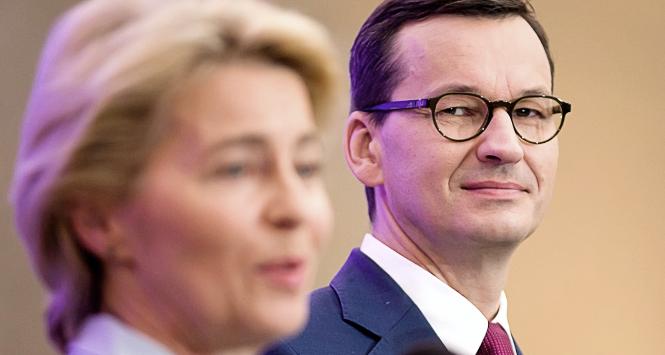 Szefowa KE Ursula von der Leyen i premier Mateusz Morawiecki