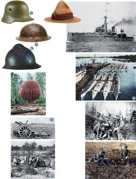 Elementy umundurowania i uzbrojenia w pierwszym okresie wojny.