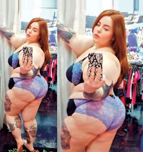 Tess Holliday, wytatuowana przedstawicielka nurtu plus size, czyli modelek o krągłych kształtach.