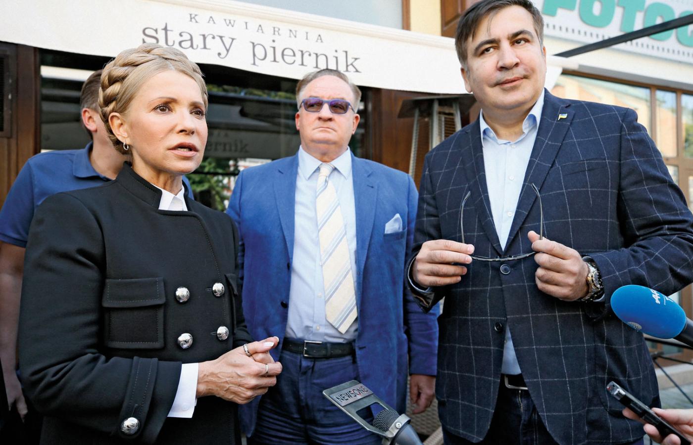 Spotkanie Julii Tymoszenko, europarlamentarzysty Jacka Saryusz-Wolskiego i Micheila Saakaszwilego w Rzeszowie