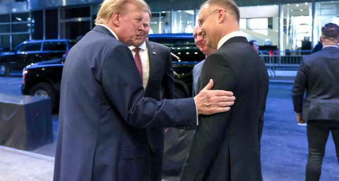 Donald Trump, Andrzej Duda i jego współpracownicy: Marcin Mastalerek i Wojciech Kolarski