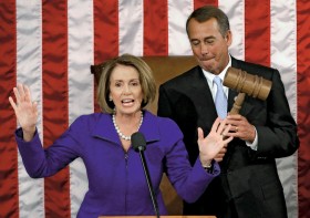 Młotek w ręce republikanów. Demokratka Nancy Pelosi przekazuje przewodnictwo Izby Reprezentantów Johnowi Boehnerowi.