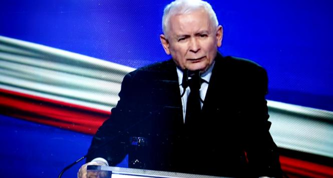 Prezes PiS Jarosław Kaczyński podczas prezentacji Polskiego Ładu