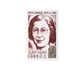 Znaczek pocztowy z filozofką i pisarką Simone Weil.