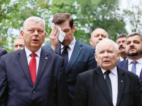 Marek Suski, Tobiasz Bocheński, Jarosław Kaczyński i Krzysztof Sobolewski.