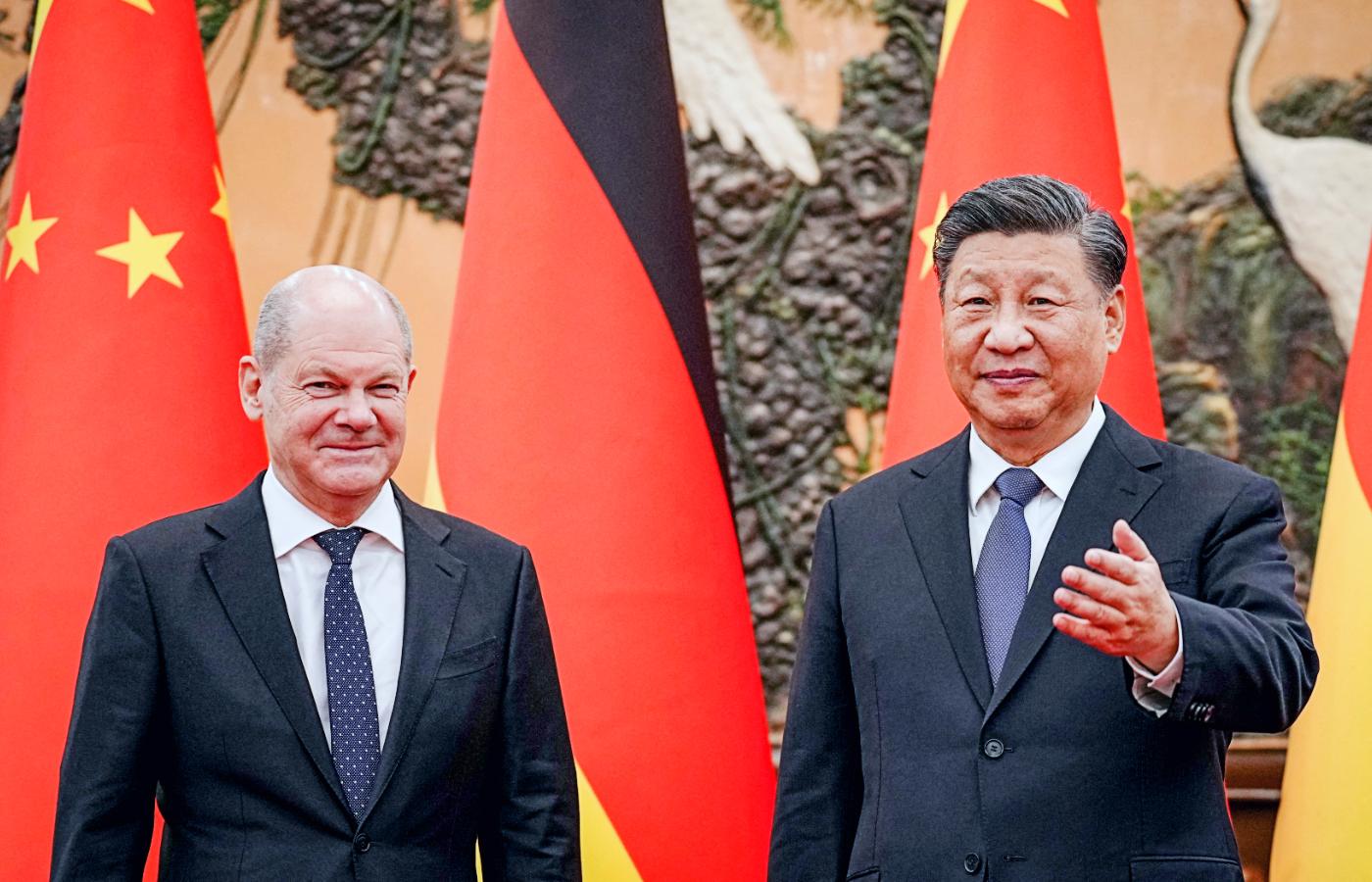 Olaf Schol i Xi Jinping w Pekinie, 4 listopada 2022 r.