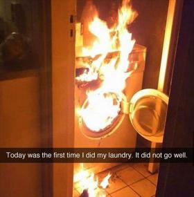 Po raz pierwszy wstawiłem pranie. Nie poszło zbyt dobrze...