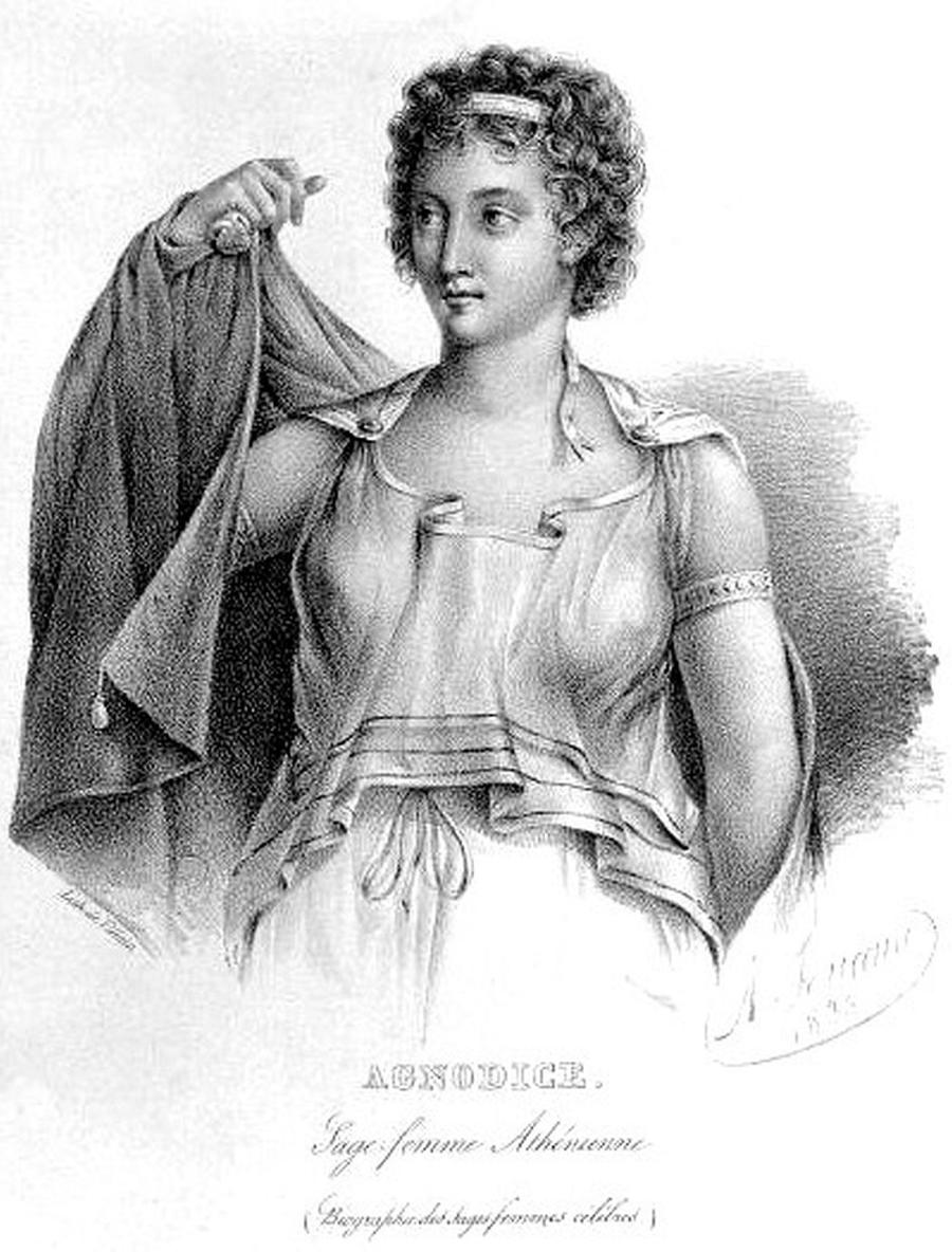Agnodike, Atenka, która w IV w. p.n.e. ścięła włosy i przebrała się za mężczyznę, by móc chodzić w Aleksandrii na wykłady z medycyny i praktykować w Atenach.