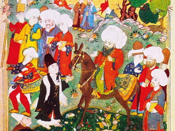 Rumi na kucyku; turecka ilustracja, ok. 1600 r.