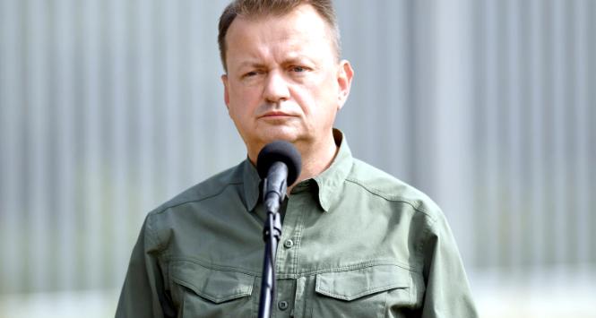 Mariusz Błaszczak na granicy z Białorusią 30 sierpnia 2023 r.