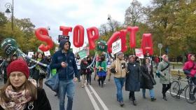Protest przeciwko CETA w Warszawie, 15 października 2016 r.