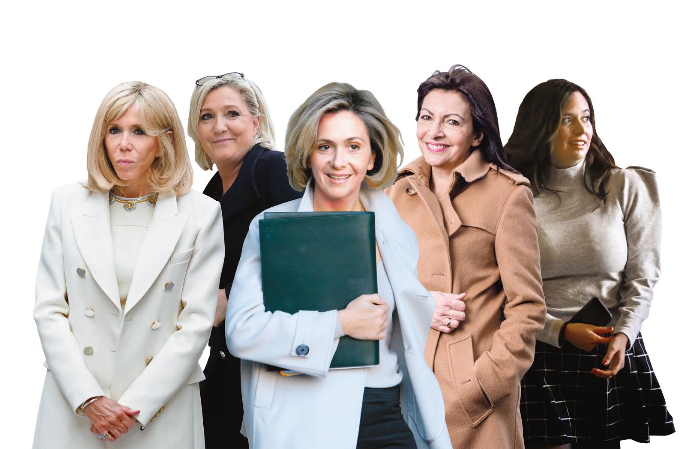 Od lewej: Brigitte Macron, Marine Le Pen, Valérie Pécresse, Anne Hidalgo i Sarah Knafo.