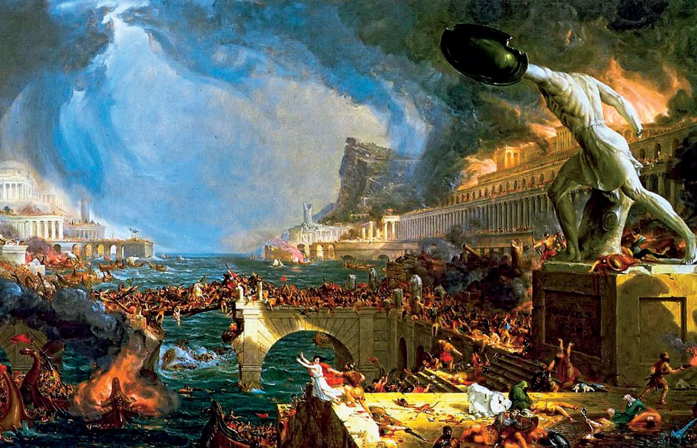 Inwazja Wizygotów na Rzym, obraz Thomasa Cole'a z lat 40. XIX w.