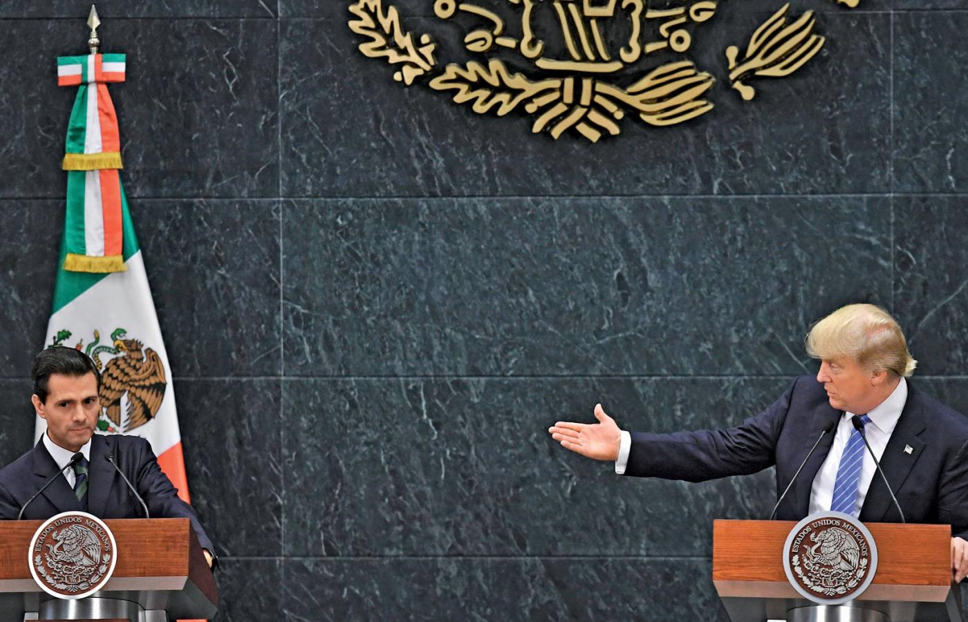 Prezydent Meksyku Enrique Peńa Nieto i Donald Trump