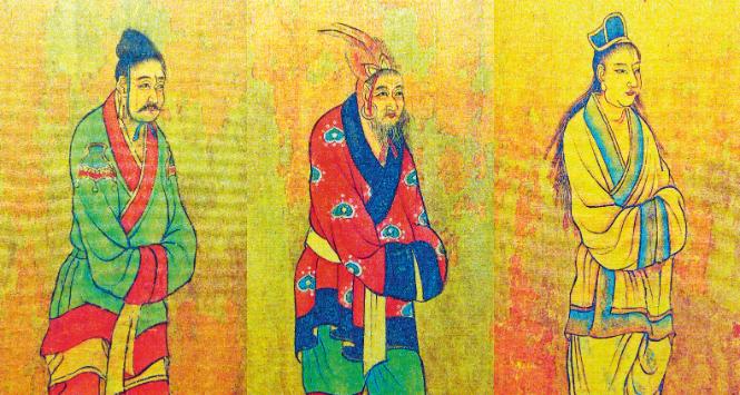 Wysłannicy z Trzech Królestw – Baekje, Goguryeo i Silli – na chińskim dworze Tangów; obraz z VII w.