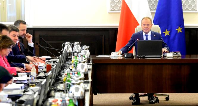 Premier Donald Tusk podczas posiedzenia rządu