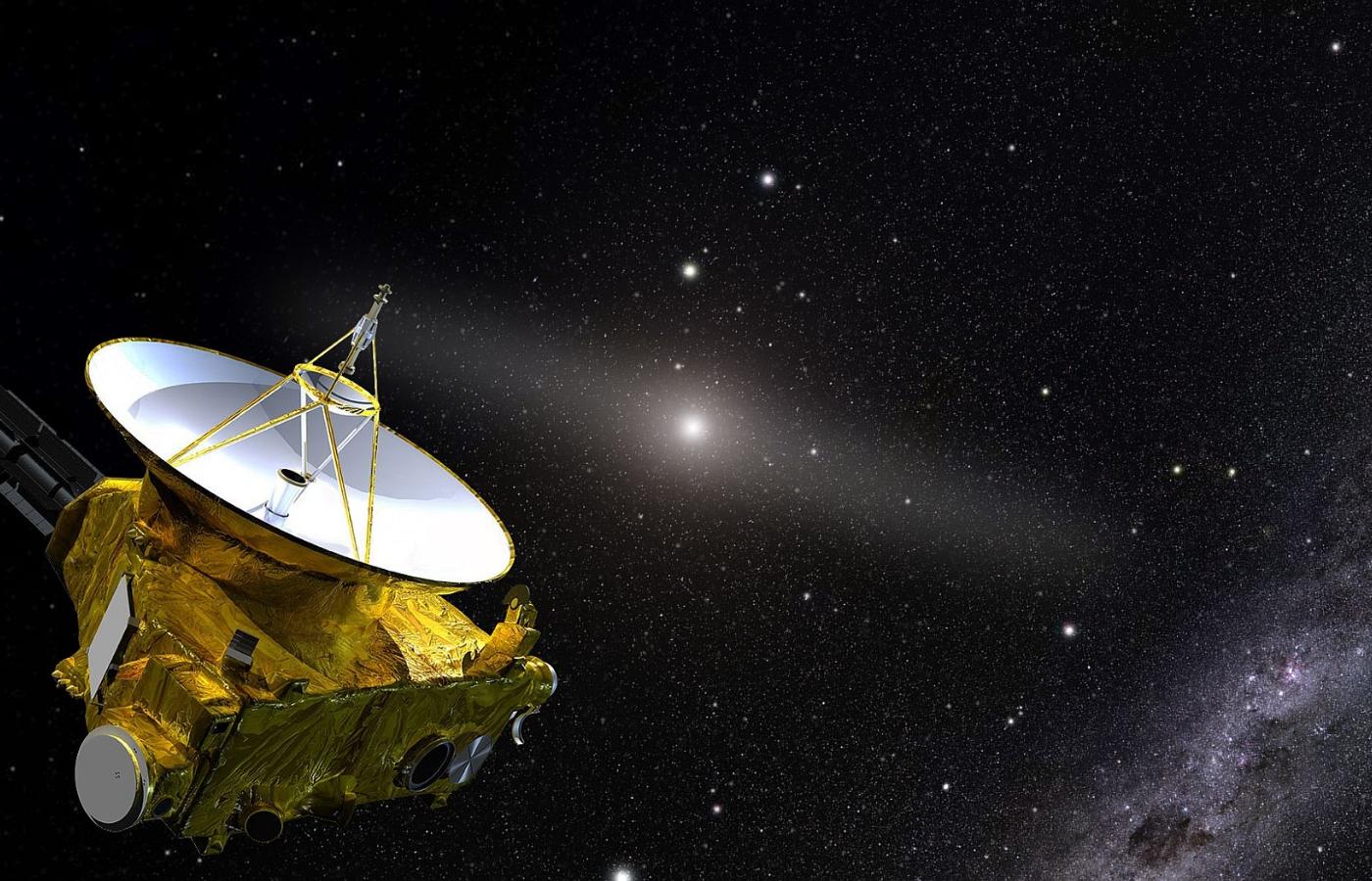 Artystyczna wizja sondy New Horizons gdzieś daleko w Układzie Słonecznym.
