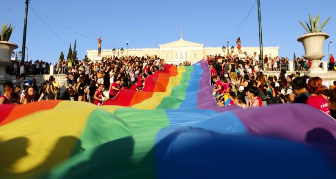 Parada równości w Atenach. Czerwiec 2018 r.
