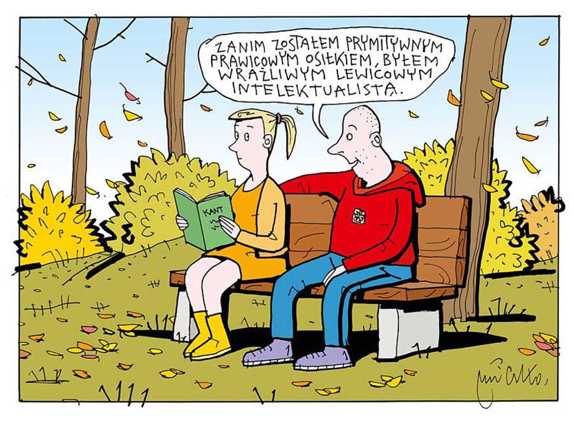 Rysuje Andrzej Mleczko. 2011 r. zdjęcie