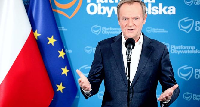 Donald Tusk na konferencji w Warszawie