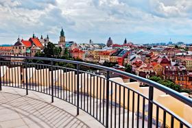 Widok z baszty zamkowej na miasto