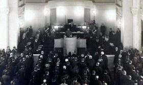 Józef Piłsudski otwierający posiedzenie Sejmu Konstytucyjnego, 10 lutego 1919 r.