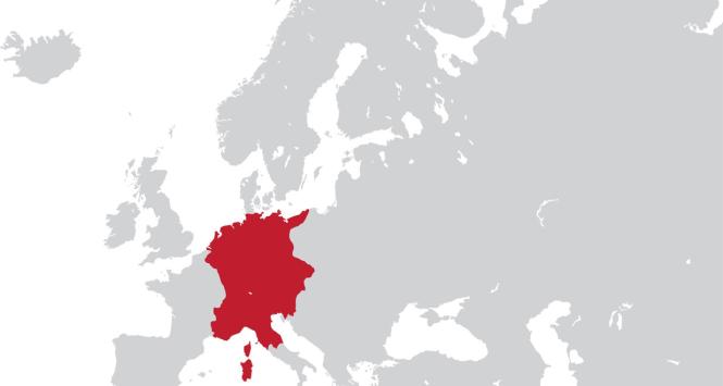 Najdalszy zasięg Świętego Cesarstwa Rzymskiego (Narodu Niemieckiego) – 1181 r.