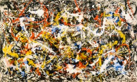 Obraz malarza-abstrakcjonisty Jacksona Pollocka z 1952 roku. Czy w tym chaosie jest jakaś metoda?