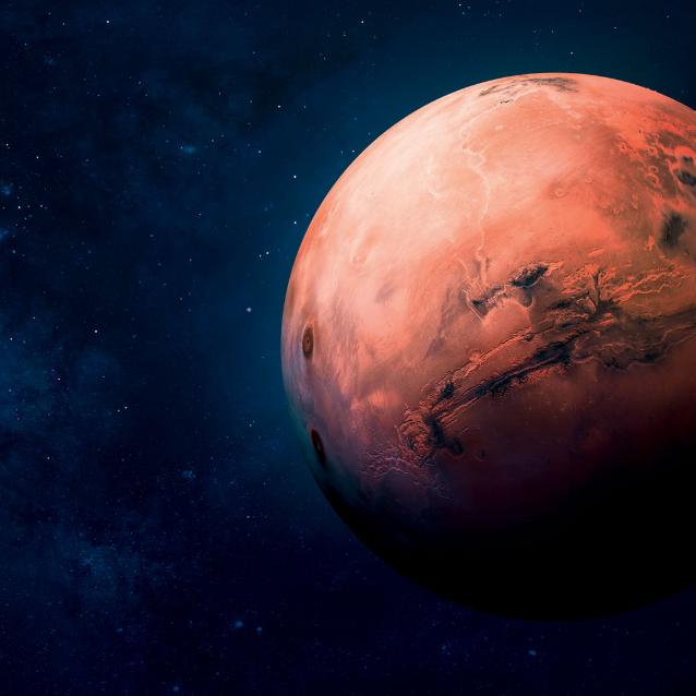 Mars – wizja artystyczna (z wykorzystaniem obrazów NASA).