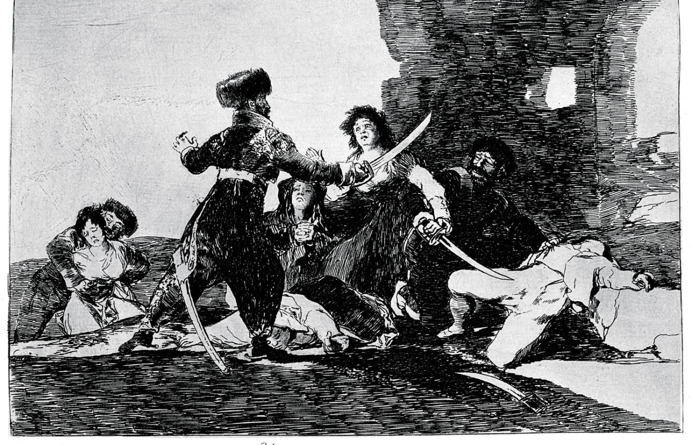 Jedna z akwafort z cyklu „Okropności wojny”, Francisco Goya, 1810 r.